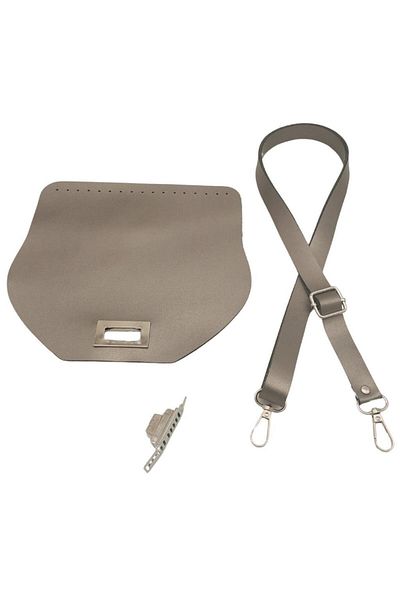 angel çanta aksesuar Τσάντα Angel Faux Leather - 21x19 cm, Κάλυμμα και Ρύθμιση, Χρώμα Γκρι γυαλιστερό, Αξεσουάρ Silver Met