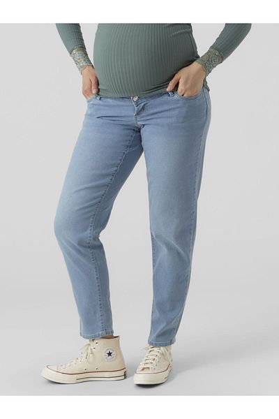 Vero Moda Maternity Umstandsjeans mit Boyfriend Fit VMMZIA BUMPBAND LB MOM JEANS