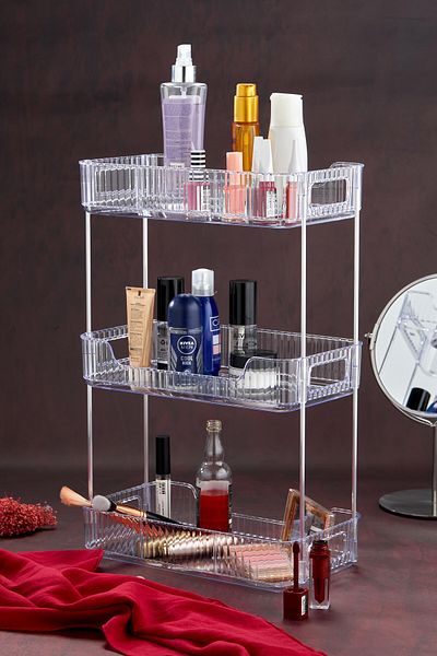 Tasarım Evi 3-Tier Makeup Organizer, Cosmetic Organizer, Multipurpose Jewelry Organizer
