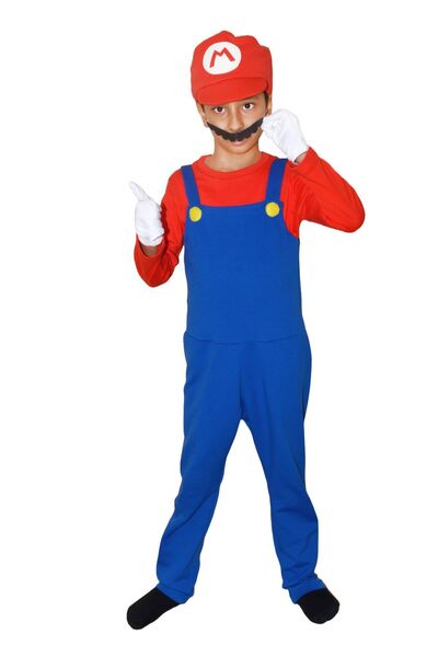 Güzin Fashion Süper Mario 2 Kostümü Pamuk Kumaş