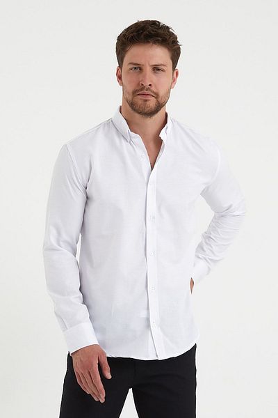 CLIPMAN Ανδρικό πουκάμισο με κουμπιά Oxford Slim Fit