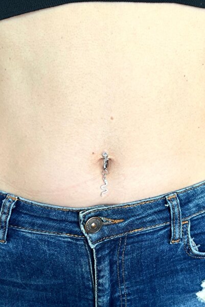 MAZEN Delik Gerektirmeyen Fake Sıkıştırmalı Çelik Göbek Piercingi