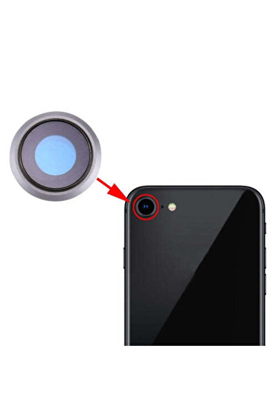 indirimplus iPhone 8 Arka Kamera Lens Arka Kamera Camı (Gümüş)