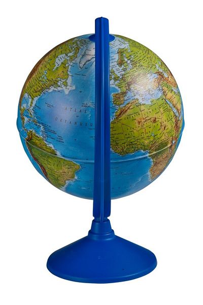 Gürbüz 26cm English Modern Physical World Globe - Unilluminated