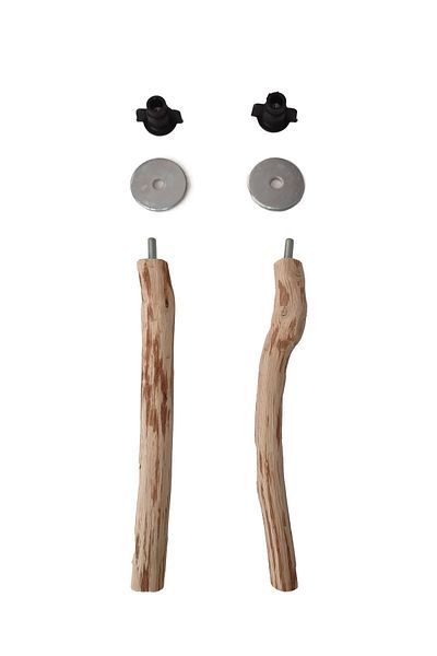 Wooden Bird مجثم من الخشب الطبيعي للببغاء (2 قطعة)