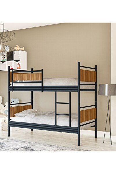 Metalia Gm 128 Star Ahşap Metal Ranza Siyah-ceviz