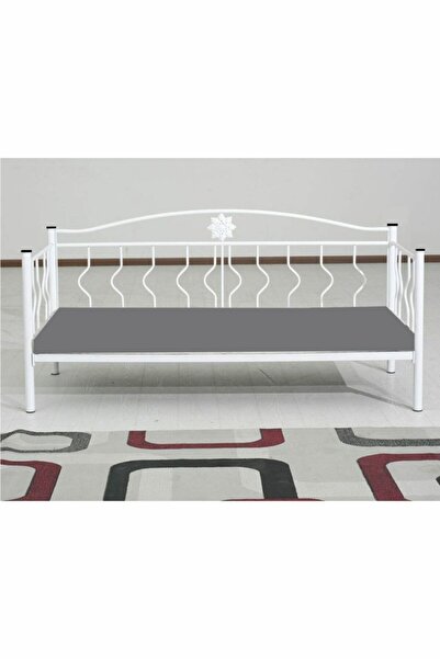 Metalia Elips Minderli Sofa Sedir Beyaz GM403