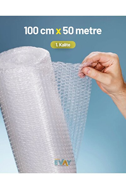 EVAY 1. Kalite Balonlu Eşya Koruma Naylon Patpat 100cm x 50metre, Pat pat nay...