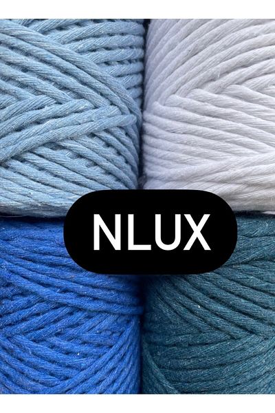 NLUX 1 Kg Μακραμέ Τάραμα - 3,0/3,5 mm, 4x250 gr Βαμβάκι