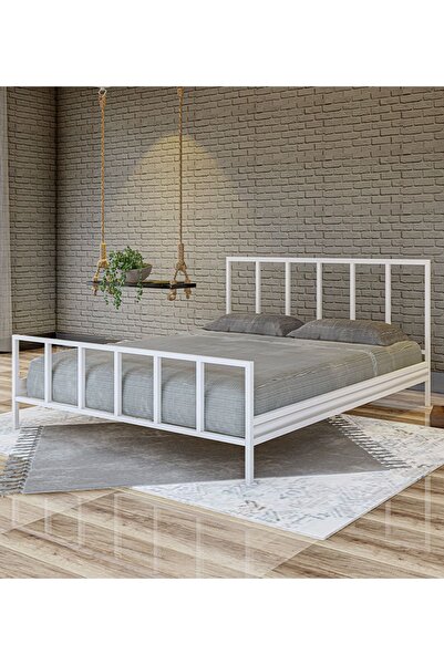 Metalia Gm 212 Vintage Çift Kişilik Metal Karyola Beyaz 160x200