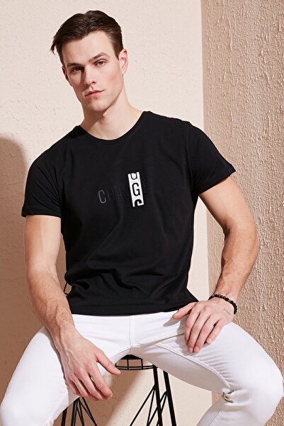 Buratti Памучна тънка тениска с кръгло деколте Мъжка тениска 541CHANGE24