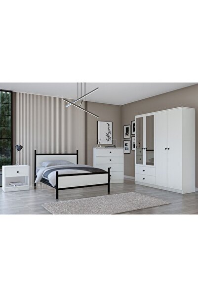 Metalia Gm 9011 Novado Aynalı Düğme Kulplu Genç Odası Takımı