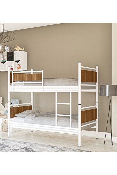 Metalia Gm 128 Star Ahşap Metal Ranza Beyaz-ceviz