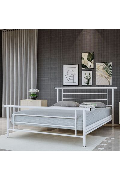 Metalia Gm 412 Zambak Çift Kişilik Metal Karyola Beyaz 150x200