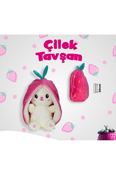 toysme Strawberry Rabbit Plush Toy - Soft Friend for Children Decorating Dreams