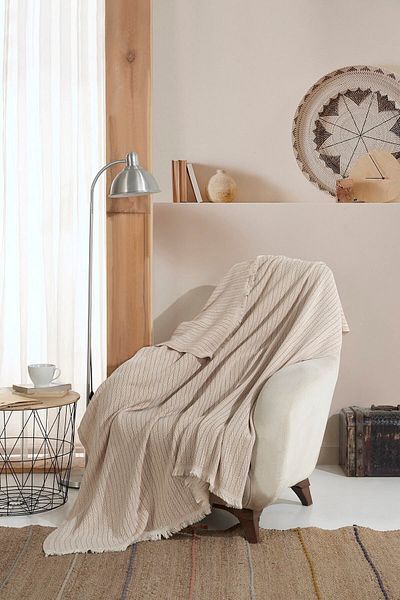 Lux Touch Vera Ekru Tekli Koltuk Berjer Ortusu al 150 x 200 cm Tv Battaniyesi Throw Pamuklu Fiyat Yorumlar Trendyol