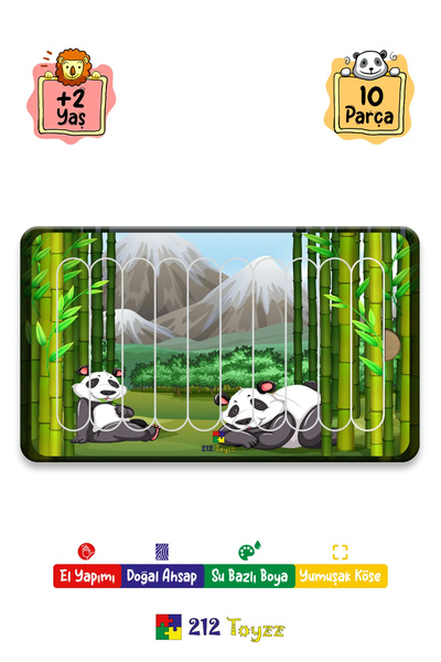 212toyzz Eğitici Öğretici Zeka Geliştirici Sevimli Pandalar Dikey 10 Parçalı ...