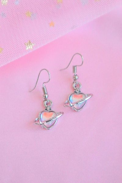 EFBUTİK Saturn Heart Imported Earrings