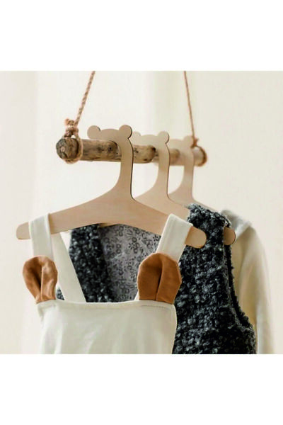 Sipylum Ahşap Çocuk Askısı 6 Adet Askılık - Bebek Askılığı- Yeni Doğan Hediyelik