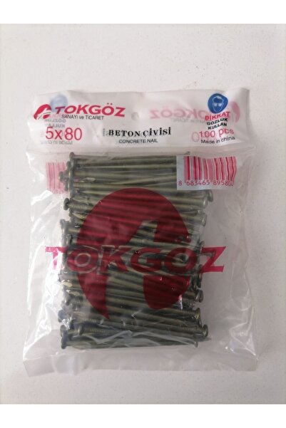 tokgöz Beton Çivisi 5x80 1 Paket 100 Adet