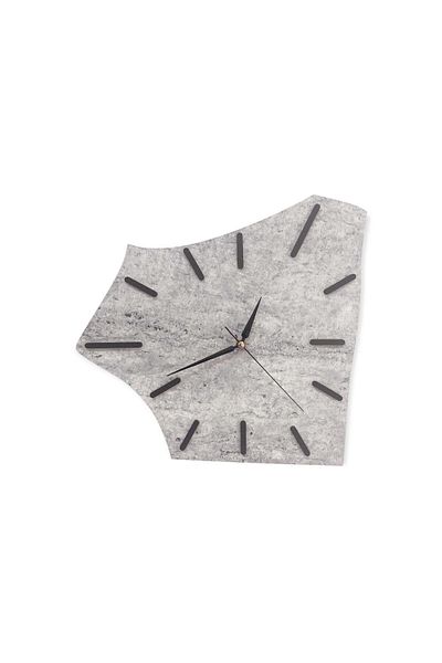 CajuArt Decorative Asymmetrical Shaped Marble Patterned Modern Wooden Wall Clock