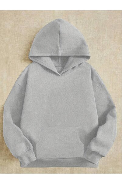 NoVibe Children's - I'm Not Short Printed, Oversize Winter Sweatshirt, 3 Thread, 100% Cotton, Hooded