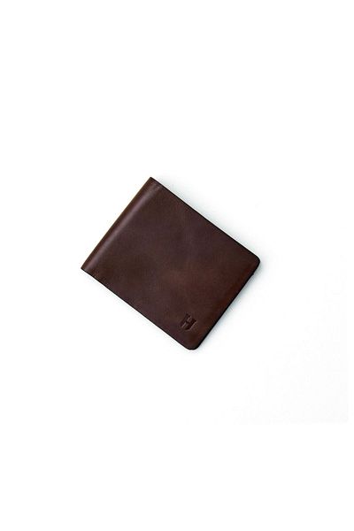 HELMBROOK Мъжки кожен портфейл Eldridge - тънък дизайн, много отделения, RFID защита, цвят Coffee Plus