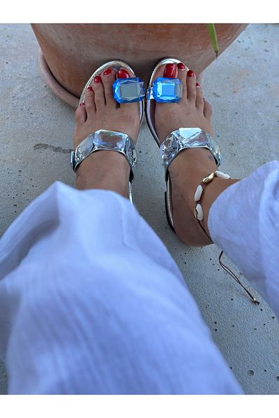 Shoebutik Papuci de damă Hurley Silver Stone