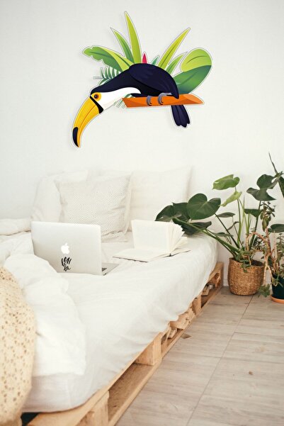 Sepet Yıldızı Tukan Kuşu Dekoratif Duvar Sticker 50x50 Cm