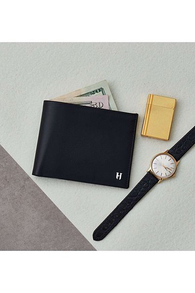 HELMBROOK Мъжки портфейл Tanner от черен кожен материал със специален дизайн - RFID защита, много отделения