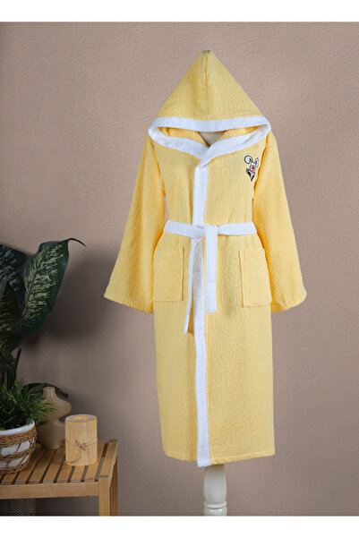 EŞMENOĞLU رداء حمام للنادل مقاس كبير باللون الأصفر