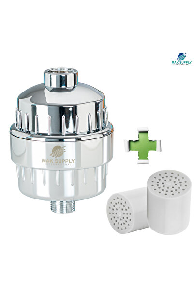 mak supply Duş Filtresi + 2 adet Yedek Kartuşu