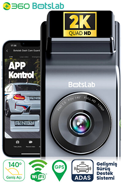 +360 360 G300h Pro 2k Qhd Adas Wifi Gps 140° Geniş Açı Gece Görüşlü Akıllı Araç Içi Kamera