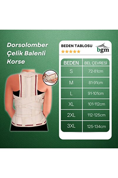 bgm Dorsolomber High Quality Steel Underwire Corset - Back and Lumbar Support, Upright Posture