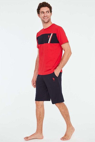 U.S. Polo Assn. Κόκκινο ανδρικό μπλουζάκι και σορτς