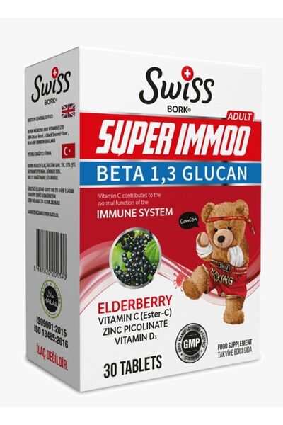 Bork Swiss Natural Bork Super Immoo Beta Glucan, Çinko, D3, Vitamin-c 30 Tablet