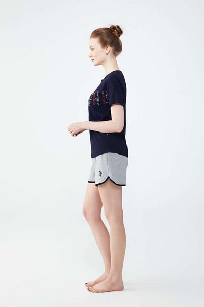 U.S. Polo Assn. Set de pantaloni scurți tricou bleumarin pentru femei