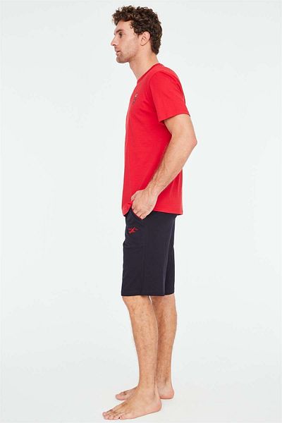 Mod Collection 3830 Men's Red Pajama Set with Shorts