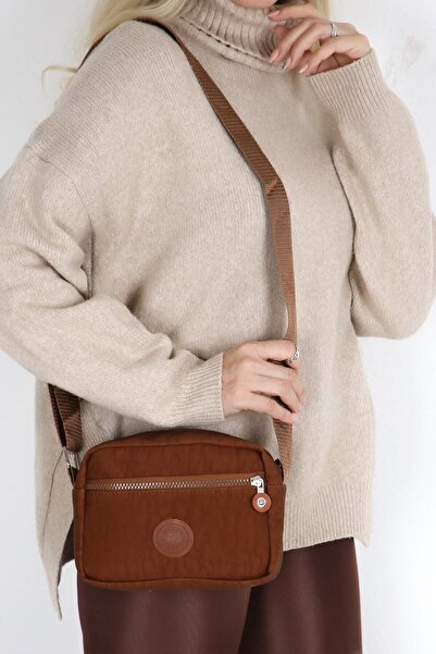 Gez Depo Geantă crossbody cu trei compartimente pentru femei, din țesătură și...