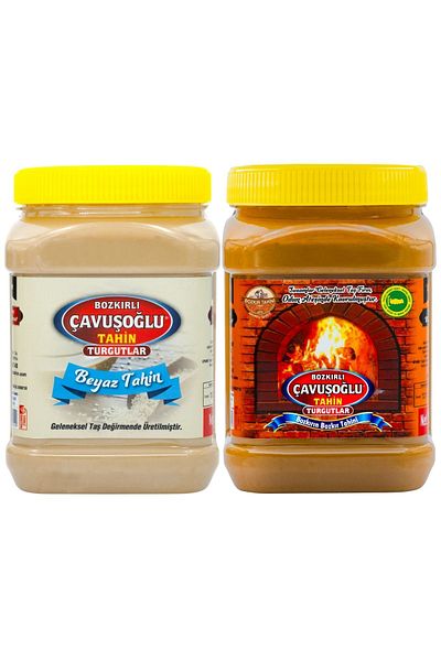 Bozkırlı Çavuşoğlu Steppe Tahini with Bran in Wood Fire 930g + White Tahini 930g
