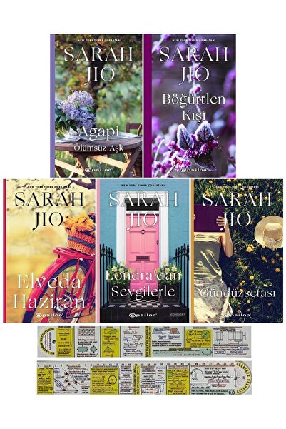 Epsilon Yayınevi Sarah Jio 5 Kitap Set / Agapi-Böğürtlen Kışı-Elveda Haziran-Londradan Sevgilerle-Gündüzsefası+Cetvel