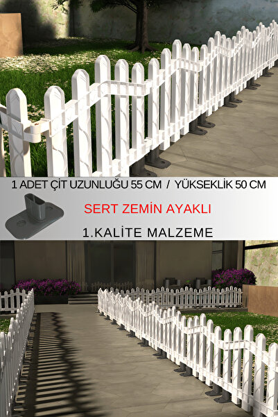ZiDi Plastik Dekoratif Plastik Alan Oluşturma Ve Bahçe Çiti 1 Adet Çit (Y: 50...
