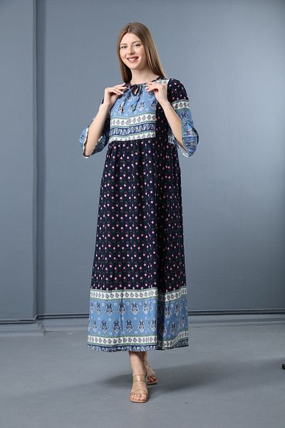 mervemoda Women's Summer Woven Dress - Short Sleeve