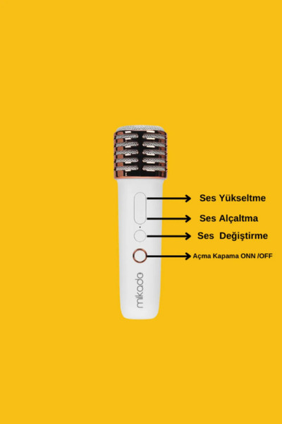Maybax Karaoke Makinesi TF Kart Destekli Bluetooth Wireless Karaoke Mikrofonlu 1200mAh Taşınabilir Speaker