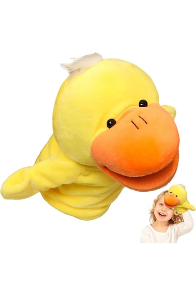 PeriYedi Ördek El Kuklası Çalışan Ağızlı Çocuk Peluş El Kuklaları