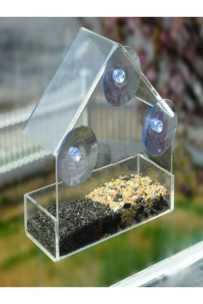 SeHa Design Plexi Acrylic Transparent Bird Food Vaccum 3 Mm 15cmx 6.5cm X 13.5cm