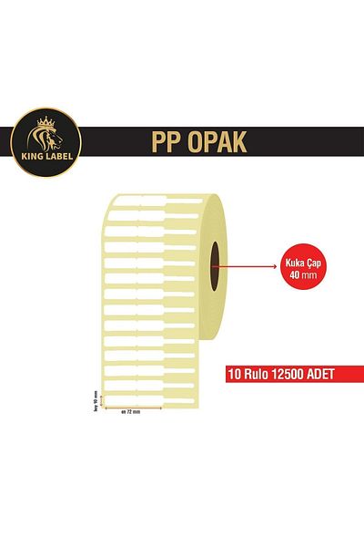 KİNG LABEL علامة المجوهرات 72x10 PP غير شفافة 10 لفات 1250 لفات