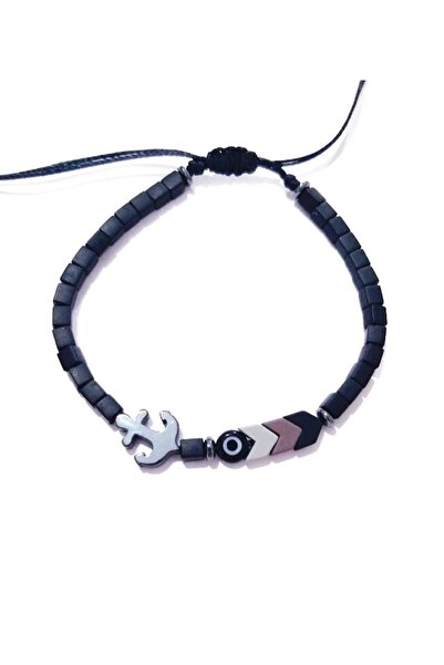 Funny Takılar Çapa Ve Ok Şeklinde Hematit Taşlı Nazar Boncuklu Küp Miyuki Uni...