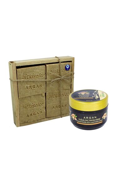 bitkiselce Argan Yoğun Saç Bakım Kremi + Argan Sabun Seti