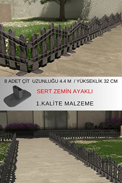 ZiDi Plastik Dekoratif Plastik Alan Oluşturma Ve Bahçe Çiti 8 Adet Çit (Y: 32...